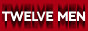 bold text casting a shadow on a red background, text twelve men